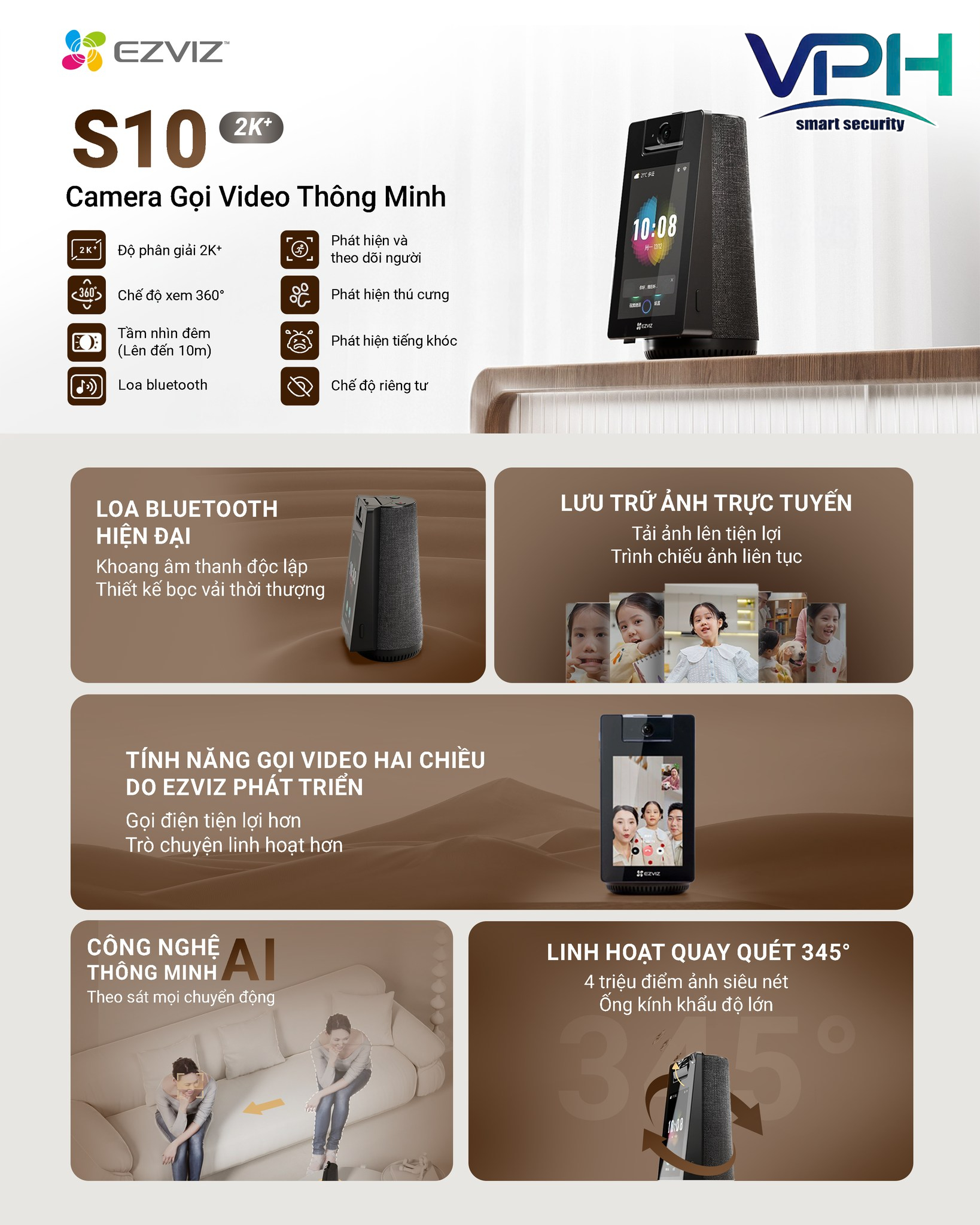 Camera Wifi EZVIZ S10 2K+