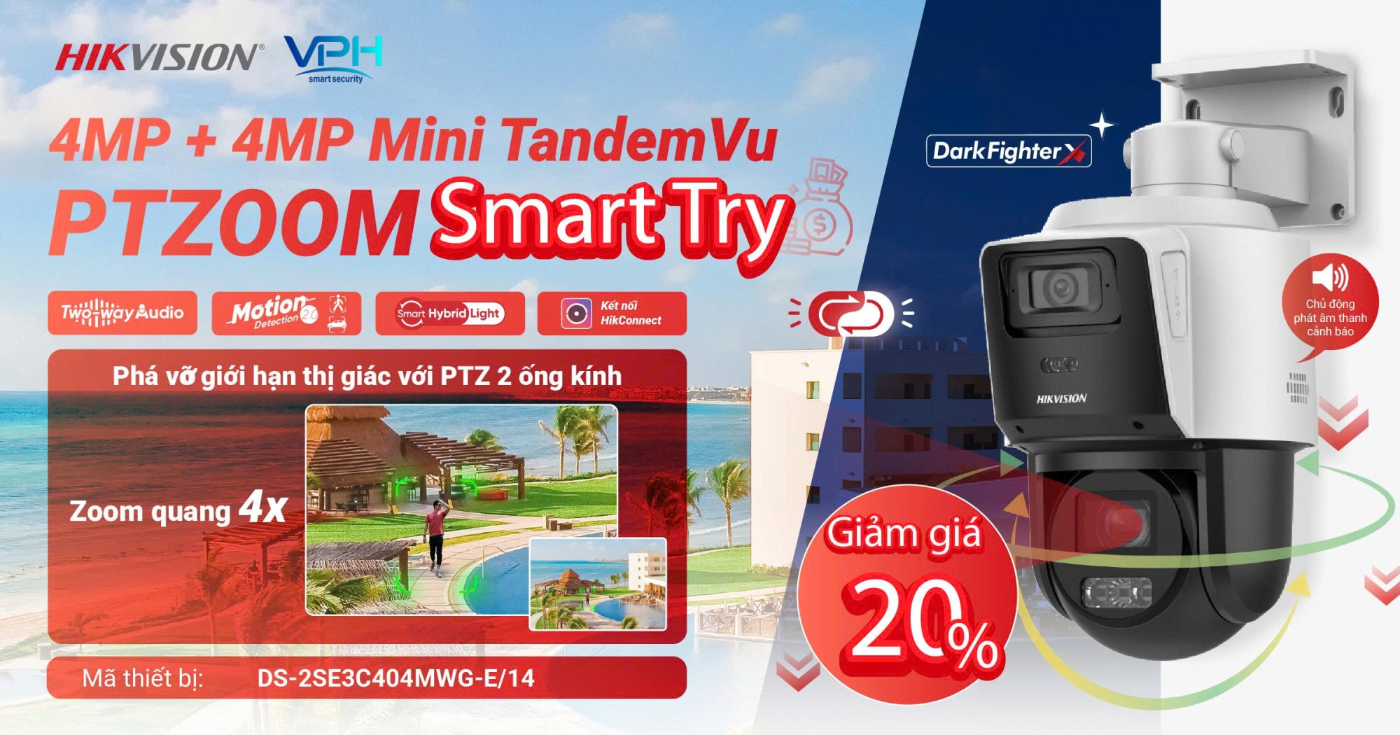 Camera TandemVu PTZ Hikvision DS-2SE3C404MWG-E/14