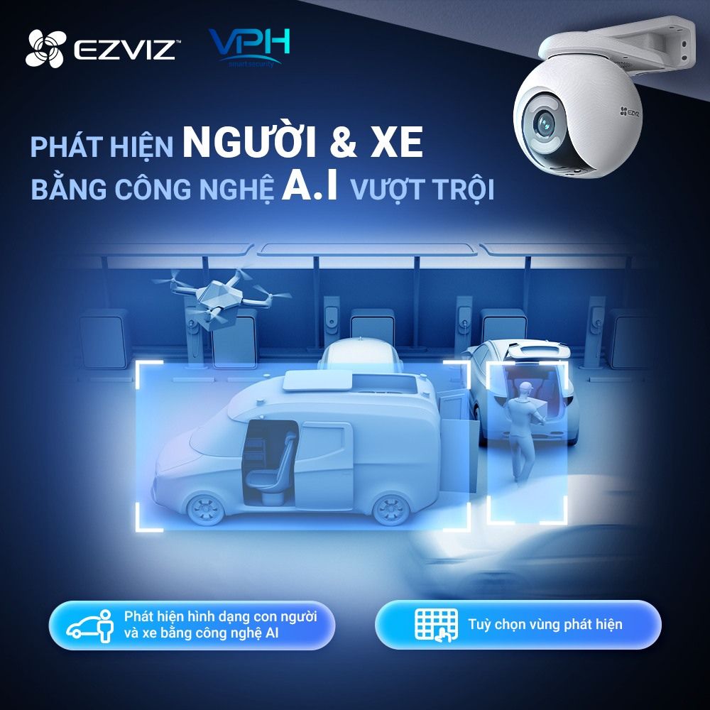 Camera Wifi quay quét ngoài trời 4MP EZVIZ H8X 2K+