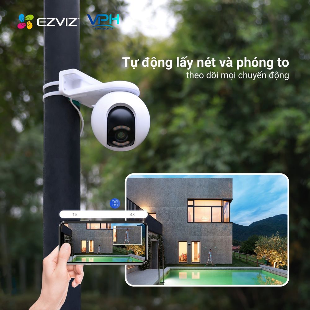 Camera Wifi quay quét ngoài trời 4MP EZVIZ H8X 2K+