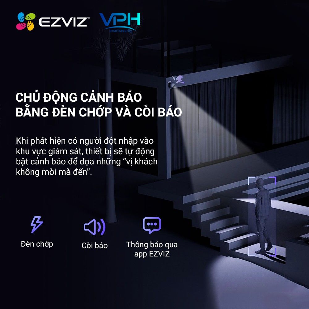 Camera Wifi quay quét ngoài trời 4MP EZVIZ H8X 2K+