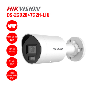 Camera IP ColorVu Thân Trụ 4MP HIKVISION DS-2CD2047G2H-LIU