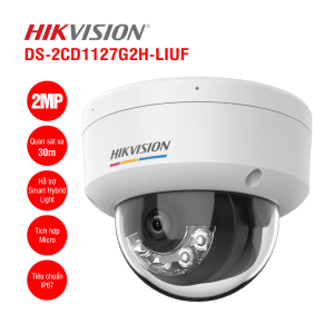 Camera IP Dome Colorvu 2MP HIKVISION DS-2CD1127G2H-LIUF