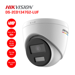 Camera IP Turret Colorvu 4MP HIKVISION DS-2CD1347G2-LUF