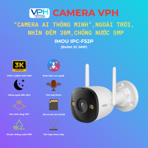 Camera WiFi IMOU IPC-F52P Bullet 2C 5MP