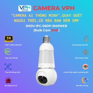 Camera WiFi IMOU IPC-S6DP-5M0WEB Bulb Cam 5MP