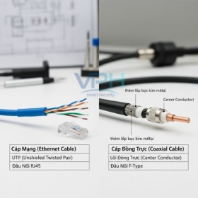 Cáp đồng trục và cáp mạng – Phân biệt, so sánh và ứng dụng trong CCTV