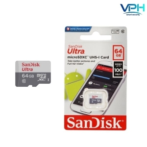 Thẻ nhớ Micro SD 64GB Sandisk Ultra Class 10 UHS-I 100Mb/s